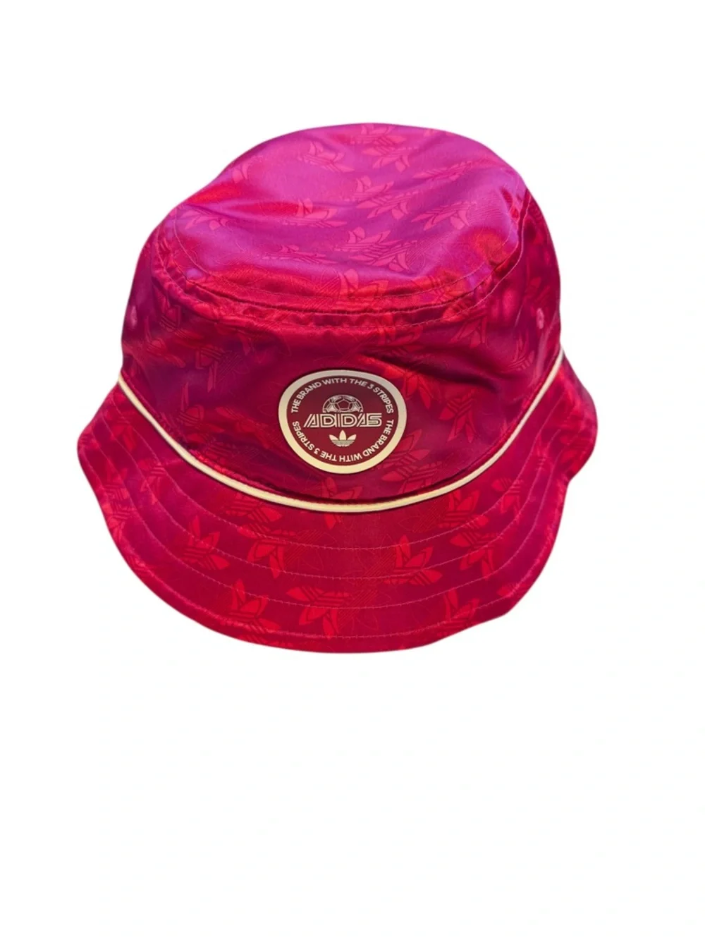 Adidas Kids Bright Pink Bucket Hat with Logo Patch and Trim